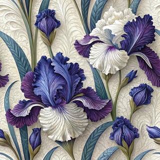 3D Purple and Blue Irises