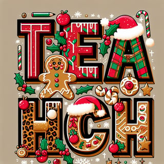 Festive Christmas 'TEACH' Graphic