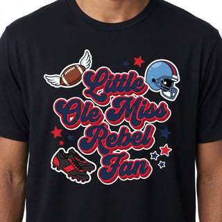 Little Ole Miss Rebel Fan Tee Design