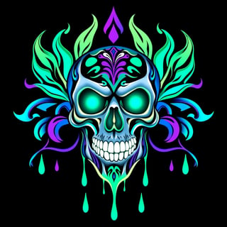 Symmetrical Fantasy Skull Illustration