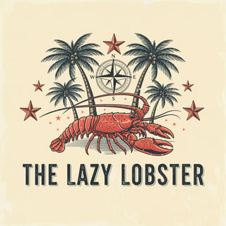 Retro Lazy Lobster Emblem
