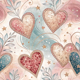 Glitter Heart Seamless Pattern