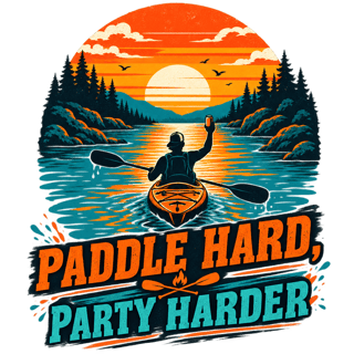 Retro Kayak Sunset Graphic