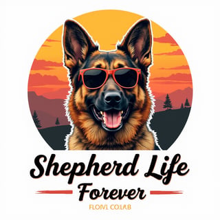 German Shepherd Vintage T-Shirt Design