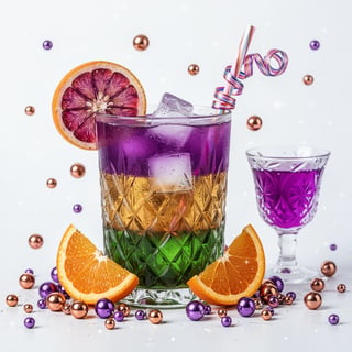 Colorful Layered Cocktail in Diamond Glass