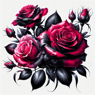 Dramatic Red and Pink Rose Bouquet