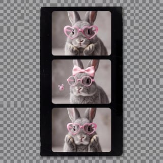 Ultra-Photorealistic Gray Rabbits Triptych