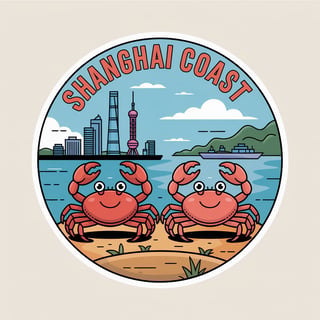 Shanghai Coast Cartoon Badge