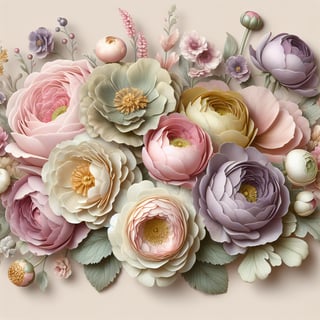 3D Floral Design with Roses & Peonies