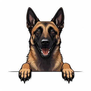 Excited Belgian Malinois Illustration