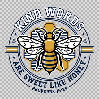 Preppy Christian Honeybee Badge Design