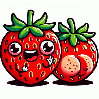 Funny Strawberry Cartoon Character