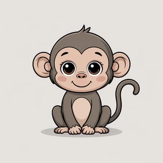 Cute Animated Baby Monkey Art