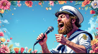 Drunken Sailor Singing Digital Art