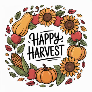Autumn Harvest Doodle Design