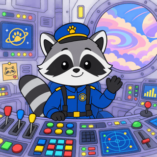 Raccoon Operator at Control Panel