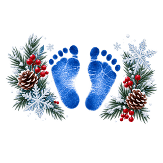 Blue Baby Footprints Christmas Mockup