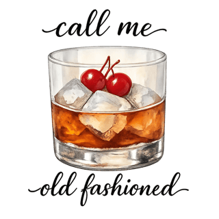 Watercolor Whiskey Glass Illustration