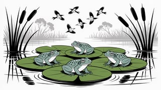 Monochrome Wetlands Etching