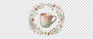 Boho Watercolor Chai Mug Illustration