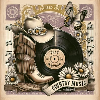 Rustic Western Country Music Art