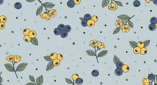 Hand-Drawn Blueberries Pattern
