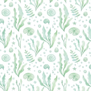 Cute Seaweed and Water Plants Pattern