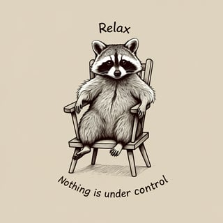 Relaxed Raccoon Sketch