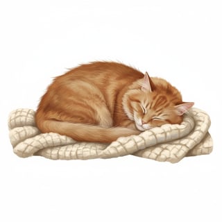 Fluffy Ginger Cat Sleeping