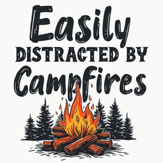 Easily Distracted by Campfires T-Shirt Design