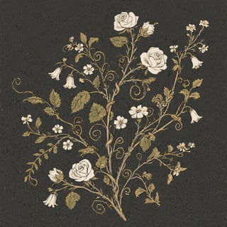 Dark Academia Floral Illustration