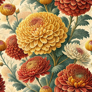 3D Chrysanthemum Floral Patterns