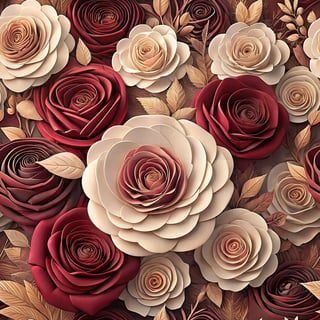 Intricately Crafted 3D Roses