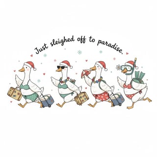 Christmas Honeymoon Geese Design