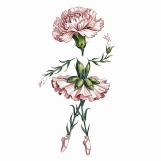 Botanical Ballerina Watercolor Fashion Art