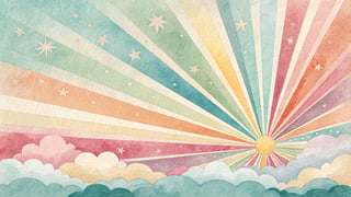 Pastel Watercolor Sunburst Pattern