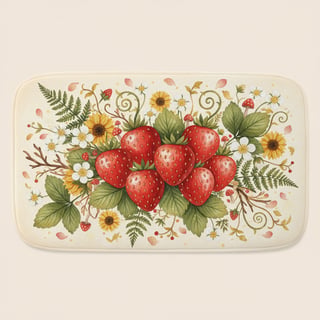 Strawberry Woodland Bath Mat Design