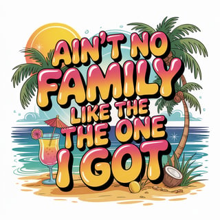 Tropical Family Quote T-Shirt Design