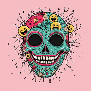 Playful Horror Mask with Comedy Elements
