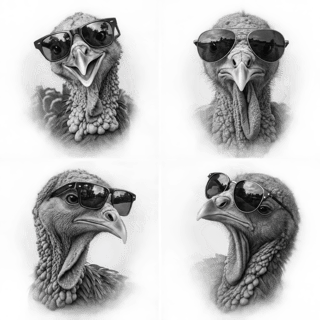 Greyscale Turkey Sunglasses Collage