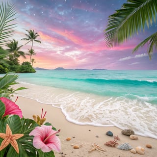 Elegant Tropical Beach and Ocean Scene