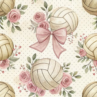 Pastel Volleyball Seamless Pattern