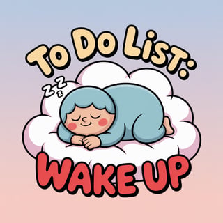 Cartoon To Do List T-Shirt Design