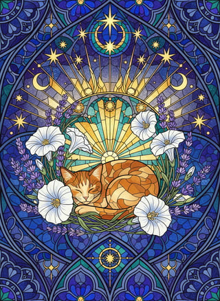 Stained-Glass Cat Wallpaper