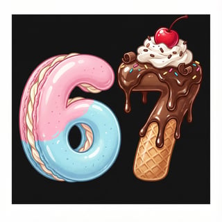 Playful T-Shirt Graphic with Macaron & Sundae