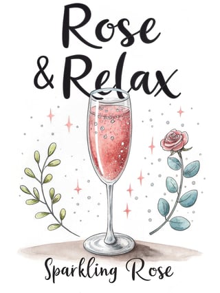 Hand-Drawn Watercolor Champagne Flute
