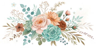 Soft Watercolor Floral Arrangement