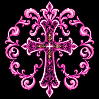 Symmetrical Fantasy Neon Cross Illustration