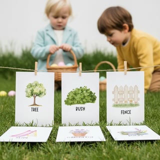 Realistic Easter Egg Hunt Cards Setup
