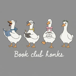 Book Club Geese Illustration